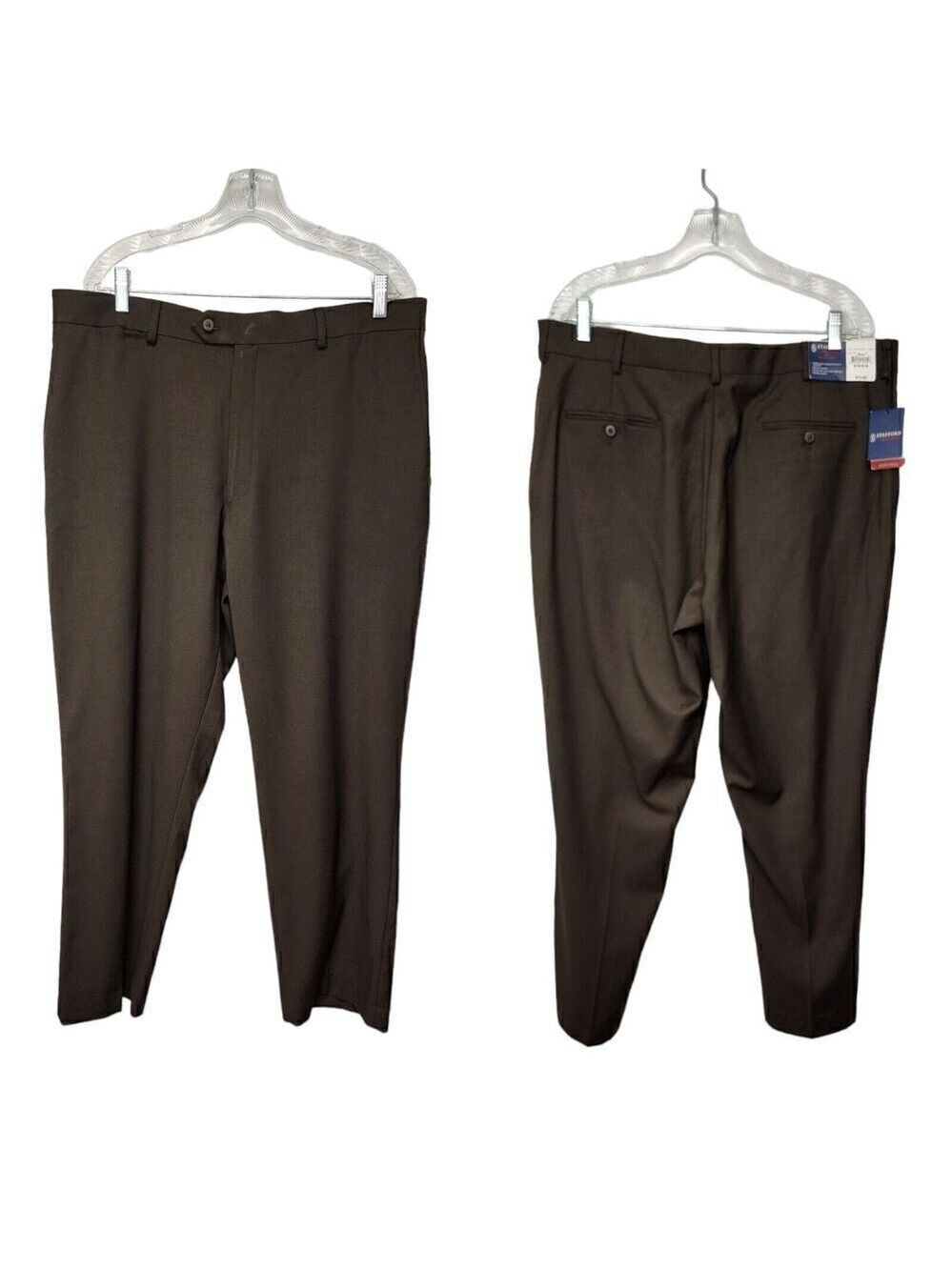 Stafford Men's Dress Pants Coffee Brown Straight Leg 38x30